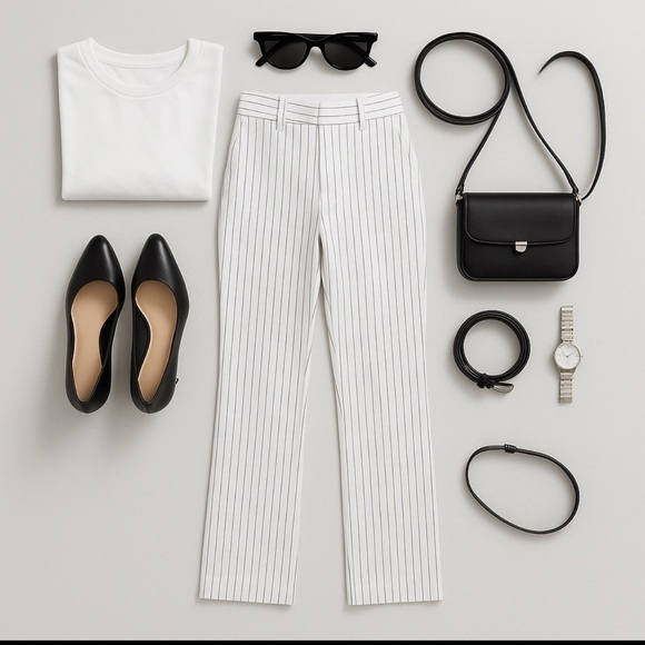 Banana Republic Sloan Fit Pinstripe Pants | 2P Petite Slim Ankle Business - Picture 2 of 10